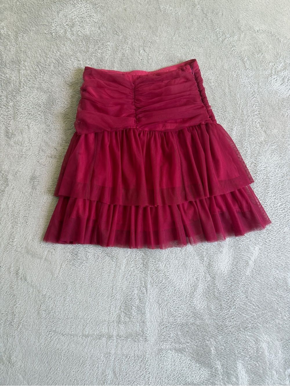 Anthropologie Mave Women's Red Tiered Tulle Skirt 8 - Picture 5 of 6